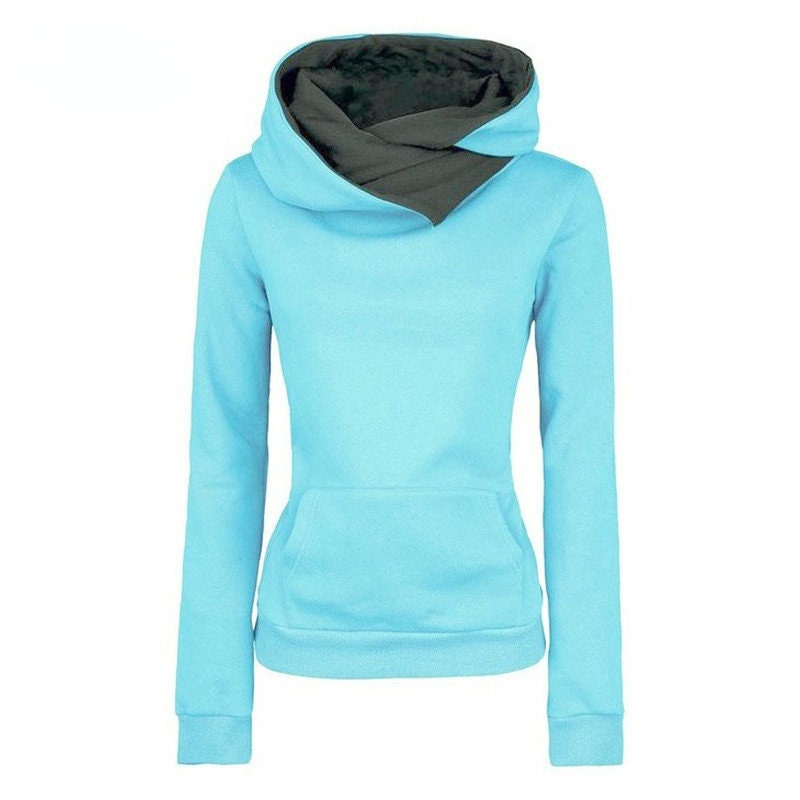 Women&#39;s Baby blue hoodie, Front pockets and black lining interior, Slim fit hoodie, jumper, women&#39;s jumper, women&#39;s hoodie. Women's Autumn Long Sleeve Hoodie